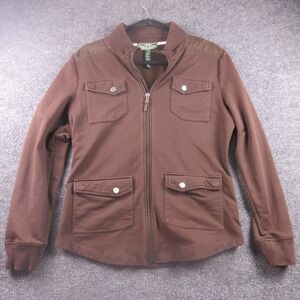 Lauren Ralph Lauren Jacket Womens Large Brown Lauren Active Full Zip Casual